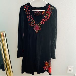 Johnny Was Embroidered Floral Dress